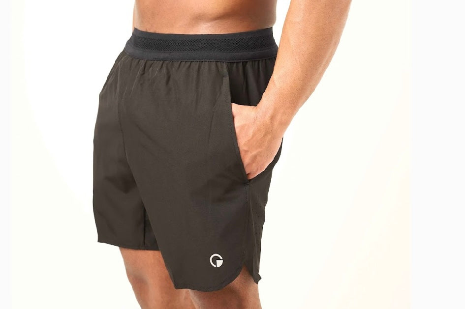 black sports shorts